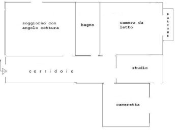 Appartamento semindipendente 65mq 3Camer - Planimetria