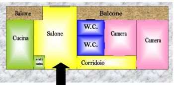 Trilocale con balcone Ponti rossi